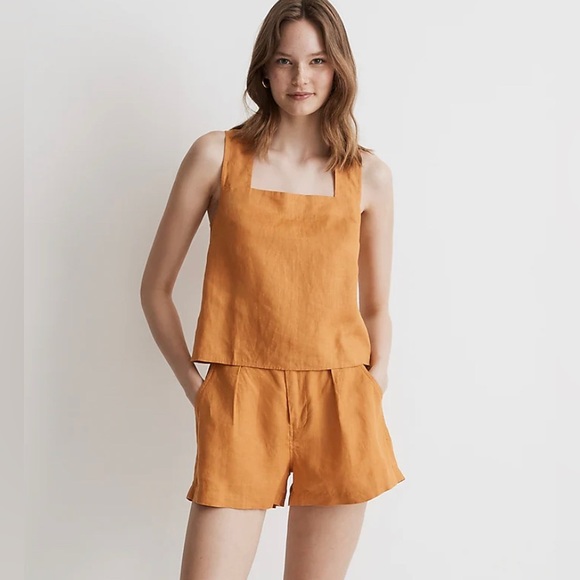 Madewell Linen Cross-back Sleeveless Top - Picture 3 of 4